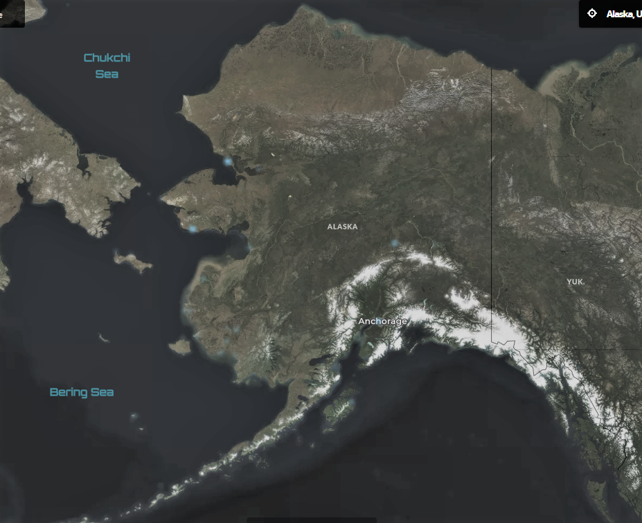 map of wind turbines in Alaska
