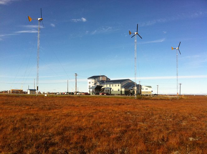 photo of a small community wind project