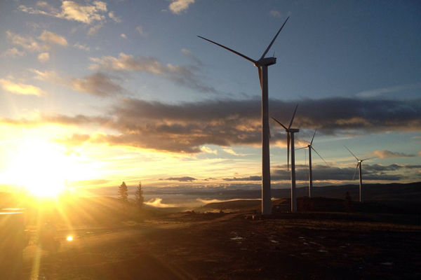 photo of large community wind turbines