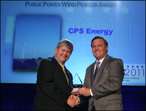 A photo of the award being presented. PIX19347