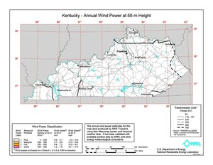 Kentucky wind resource map.