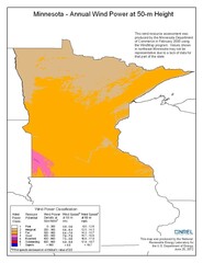 Minnesota wind resource map.
