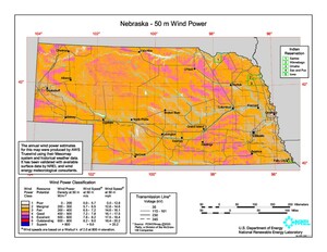 Nebraska wind resource map.
