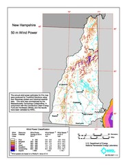 New Hampshire wind resource map.
