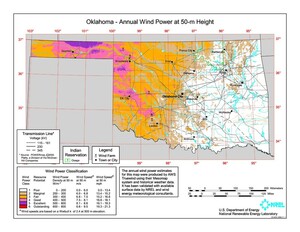 Oklahoma wind resource map.