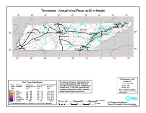 Tennessee wind resource map.