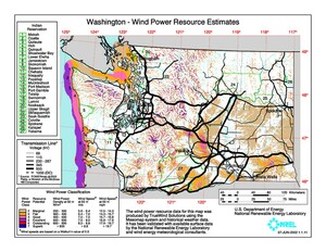Washington wind resource map.